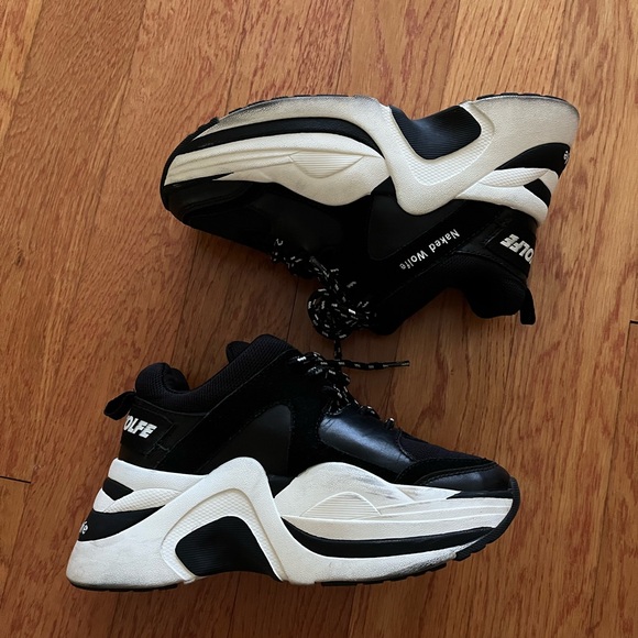 Naked Wolfe Black and White Sneakers - Picture 2 of 7